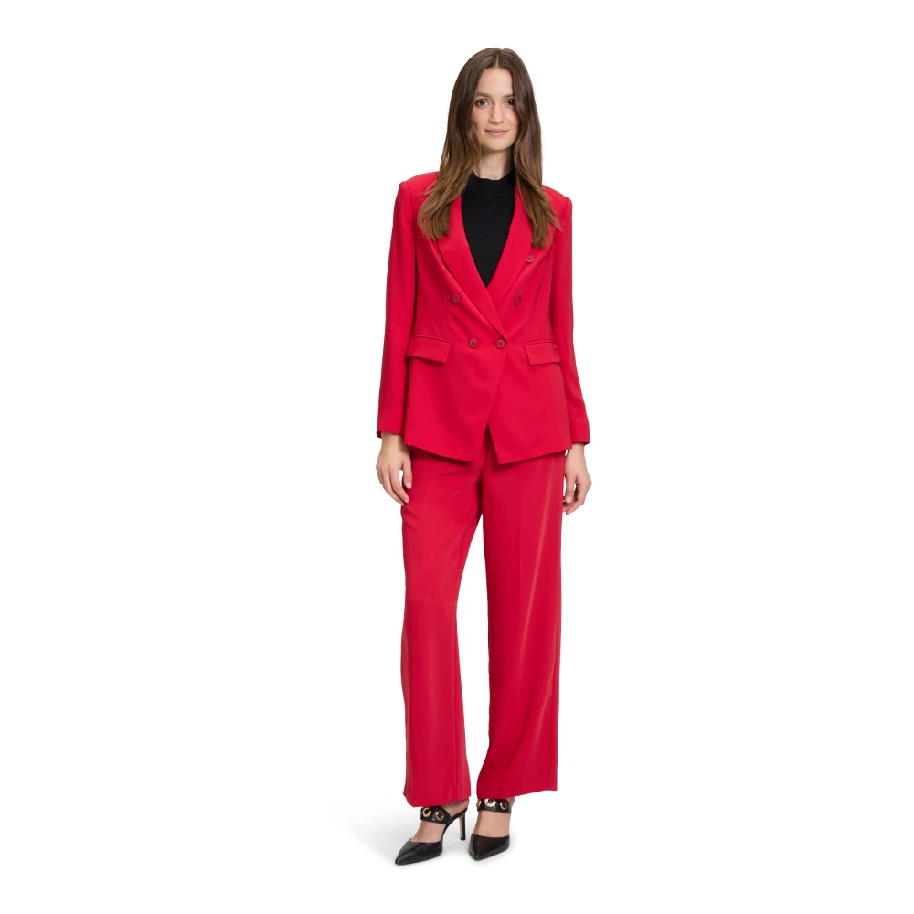 Betty & Co Elegante Business Blazer met Zakken Red Dames