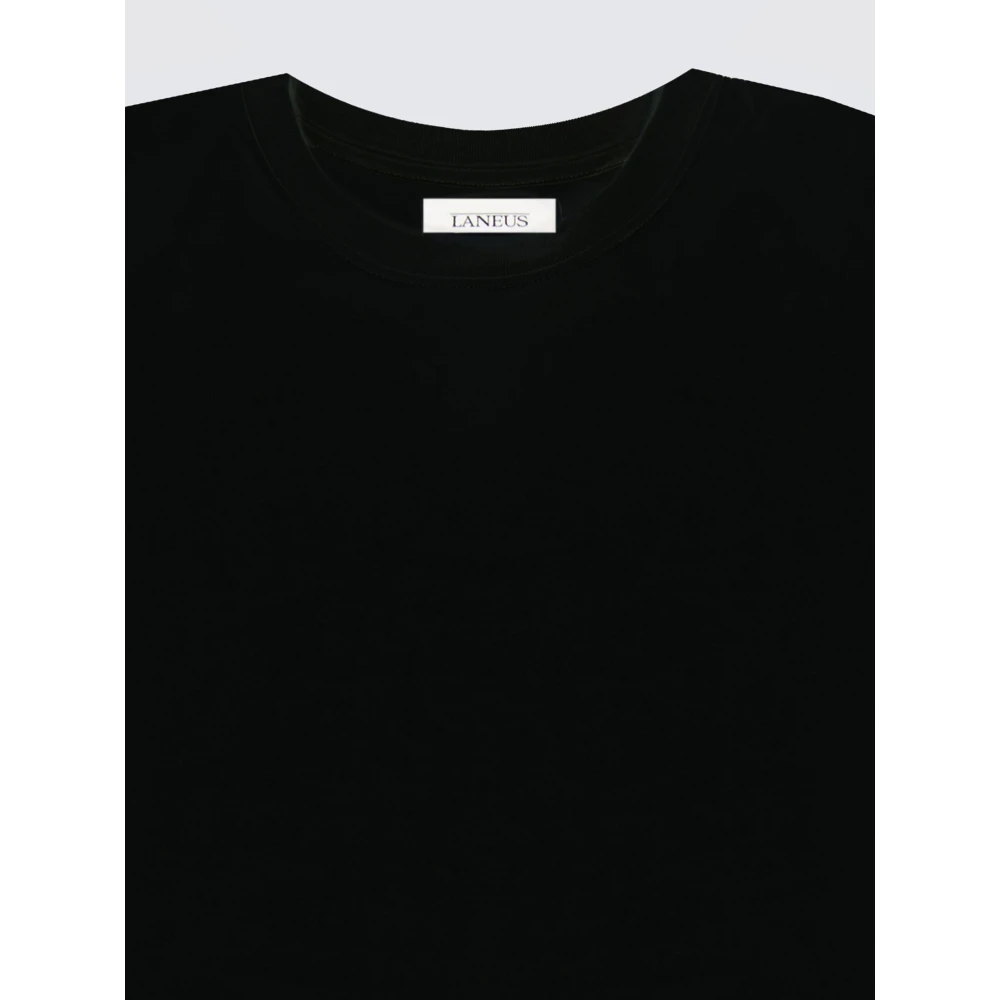 Laneus Oversize Ronde Hals T-shirt Gewatteerd Jersey Black Unisex