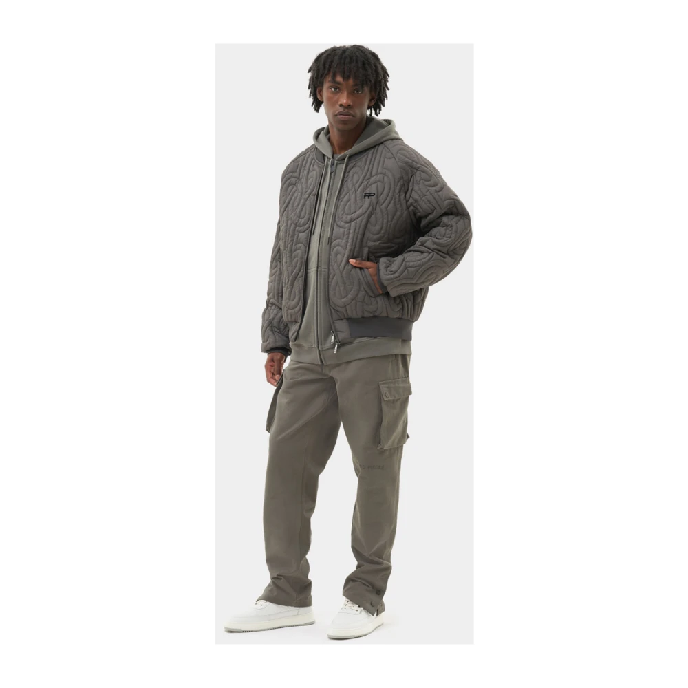 Filling Pieces Bomber Quilted Gunmetal Gray Heren