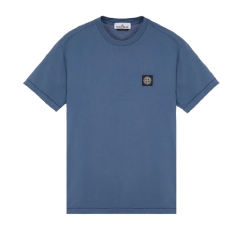 Stone Island Korte Mouw Blauw Logo T-Shirt Blue Heren