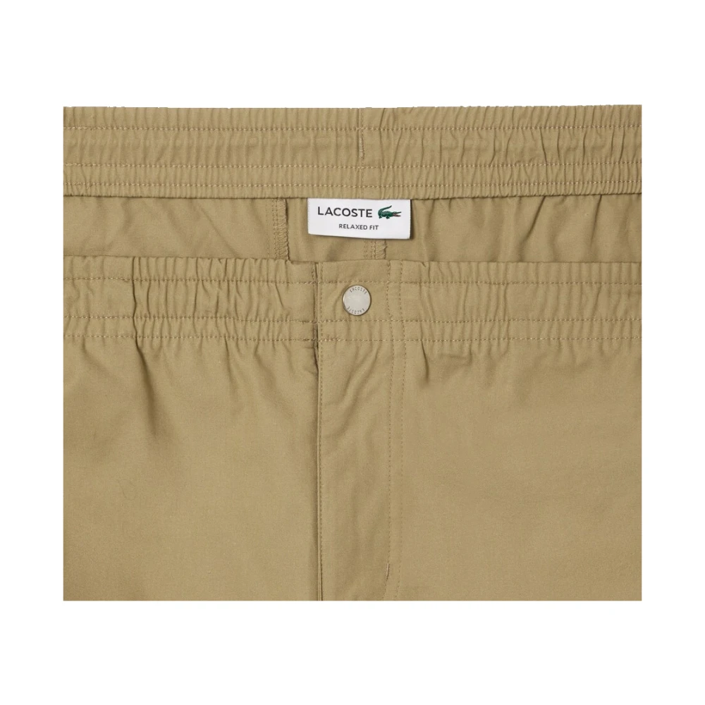 Lacoste Relaxed Fit Katoenen Poplin Shorts Brown Heren