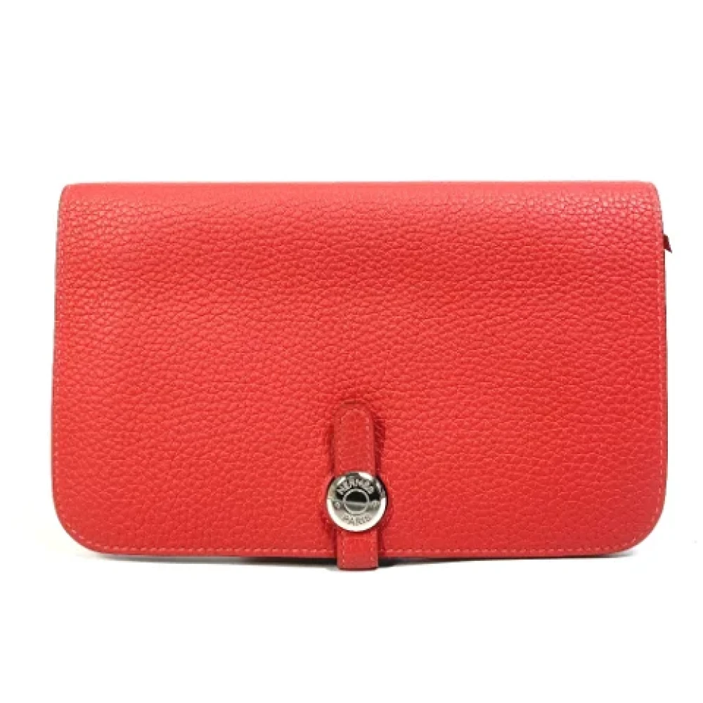 Hermès Vintage Pre-owned Leather wallets Red Dames