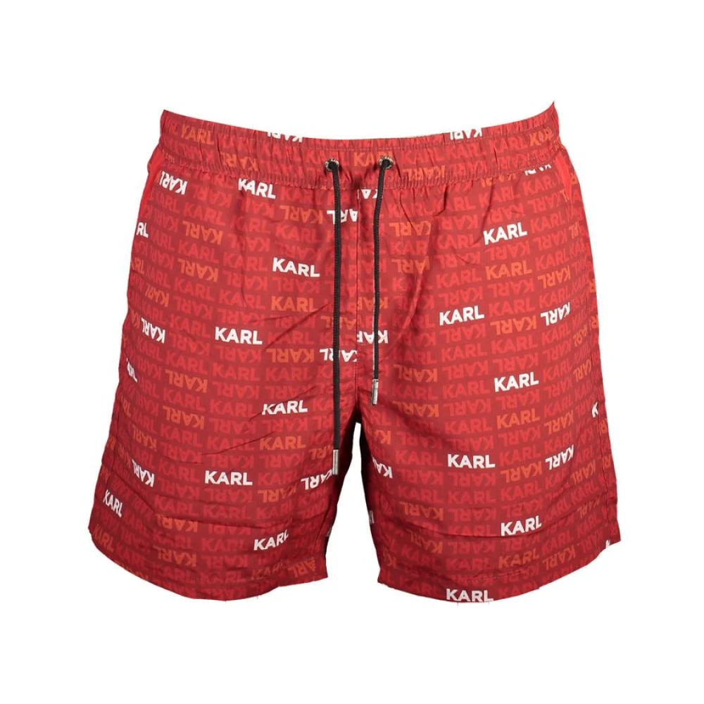 Karl Lagerfeld Men's Red Polyester Swimwear