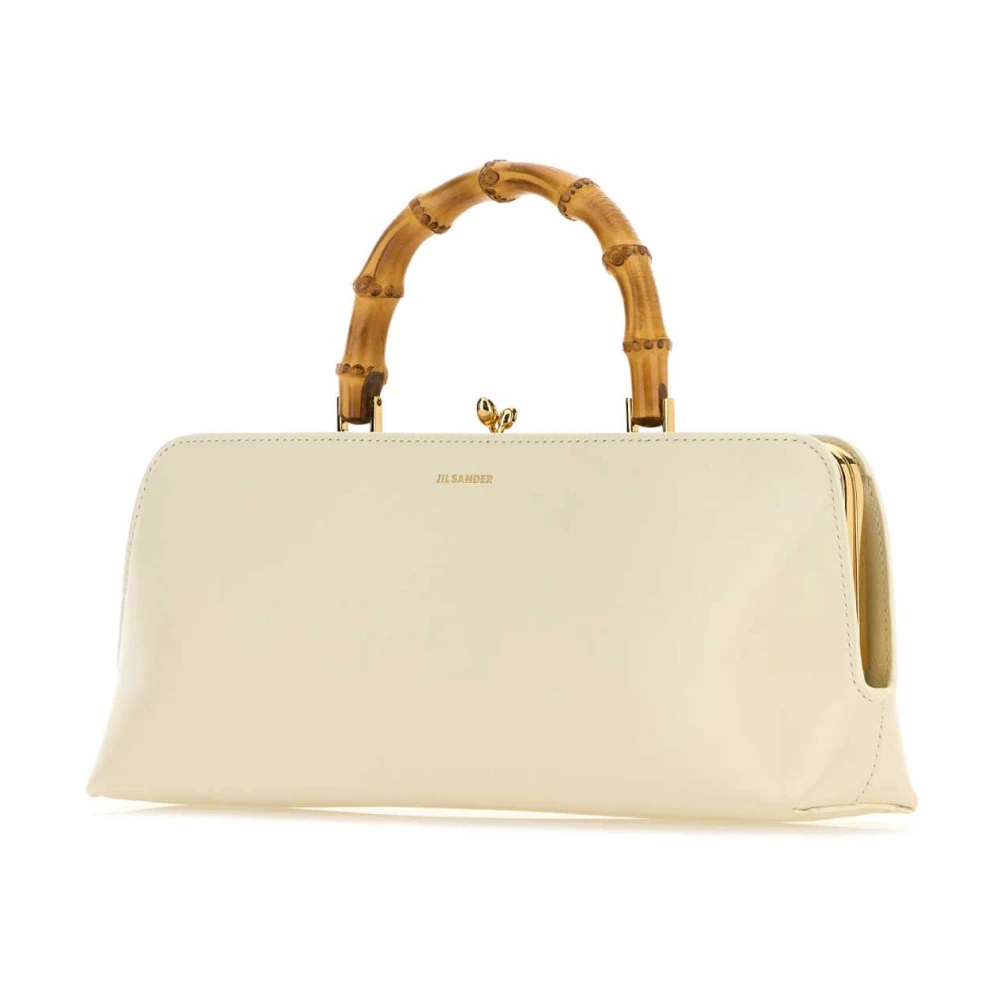 Jil Sander Ivoor Leren Kleine Bamboe Handtas Beige Dames