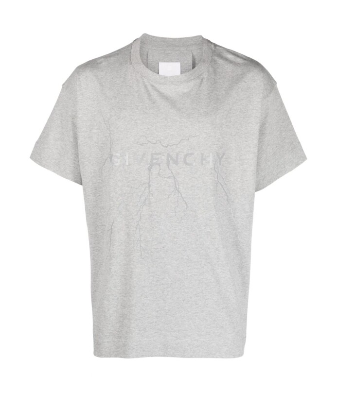 lightning-artwork-crew-neck-t-shirts