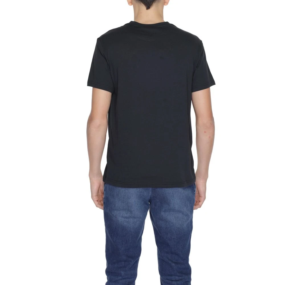 Emporio Armani Heren T-shirt van zwart en wit katoen Black Heren