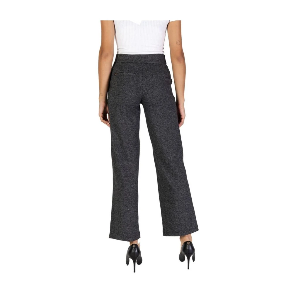 Street One Zwarte Hoge Taille Wijde Pijpen Broek Black Dames