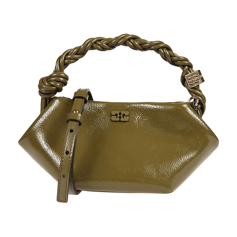 Ganni Mini Bou Tote Tas Green Dames