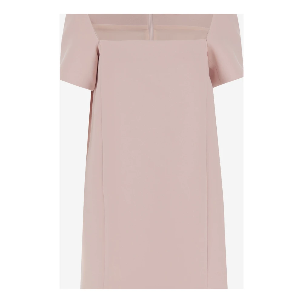 Khaite Roze Vierkante Halslijn Korte Mouw Jurk Pink Dames