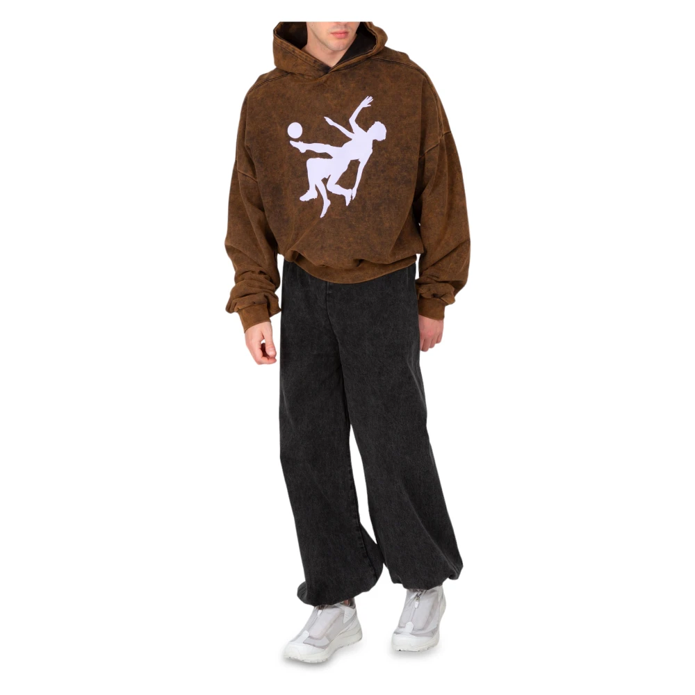 Liberal Youth Ministry Vintage Gewassen Hoodie in Polar Zwart Brown Heren