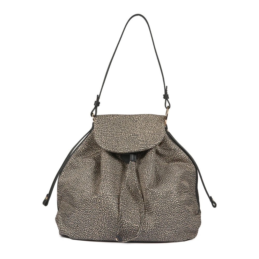 Borbonese Rugzak met OP Print Beige Dames