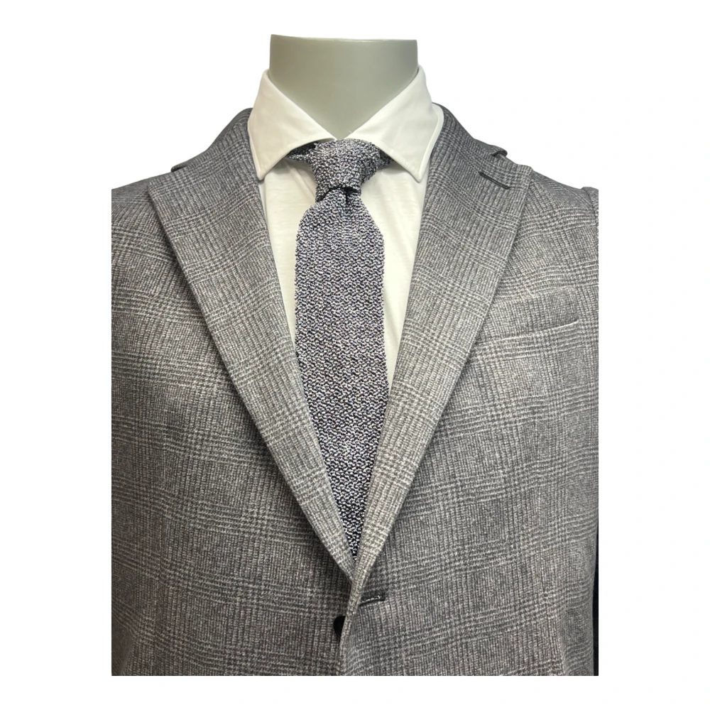 Circolo 1901 Grijze Glencheck Flanel Jersey Blazer Gray Heren