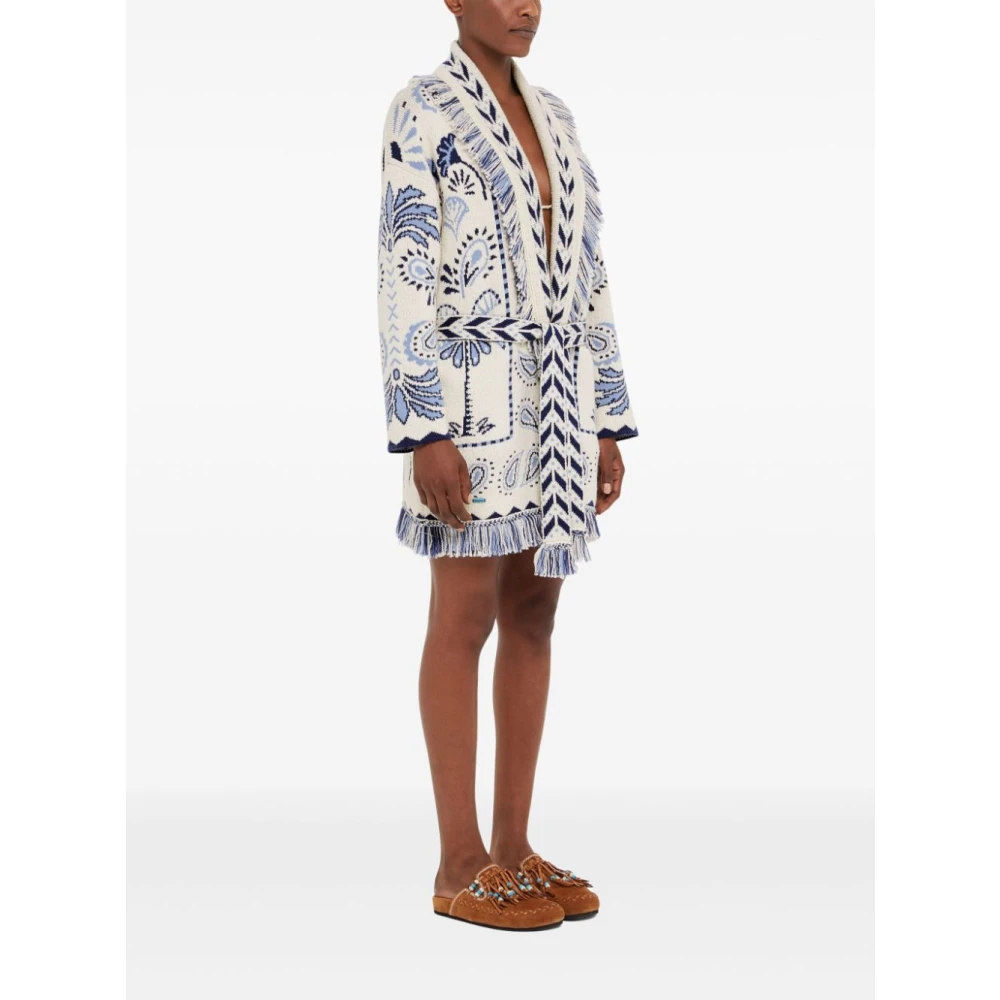 Alanui Blauwe Bandana Palm Sweater Multicolor Dames