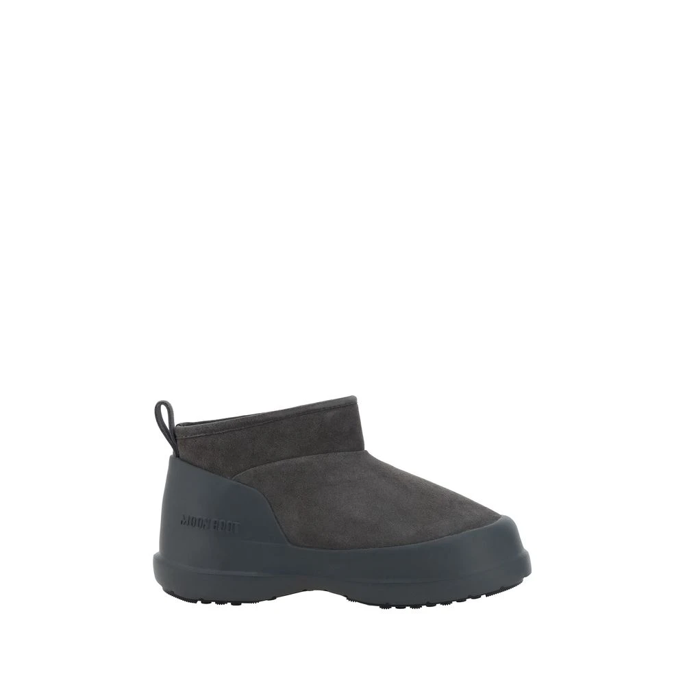Moon Boot Women's Gray Luna Low Leather Boots - Winter Boots - 7 Uk - Shoes