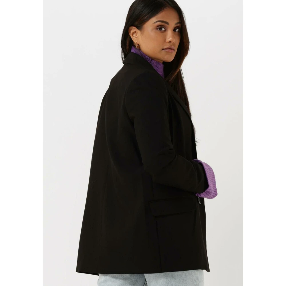 Co'Couture Oversize Vola Zwarte Blazers Black Dames