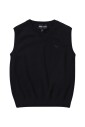 blue-knit-v-neck-sleeveless-vest