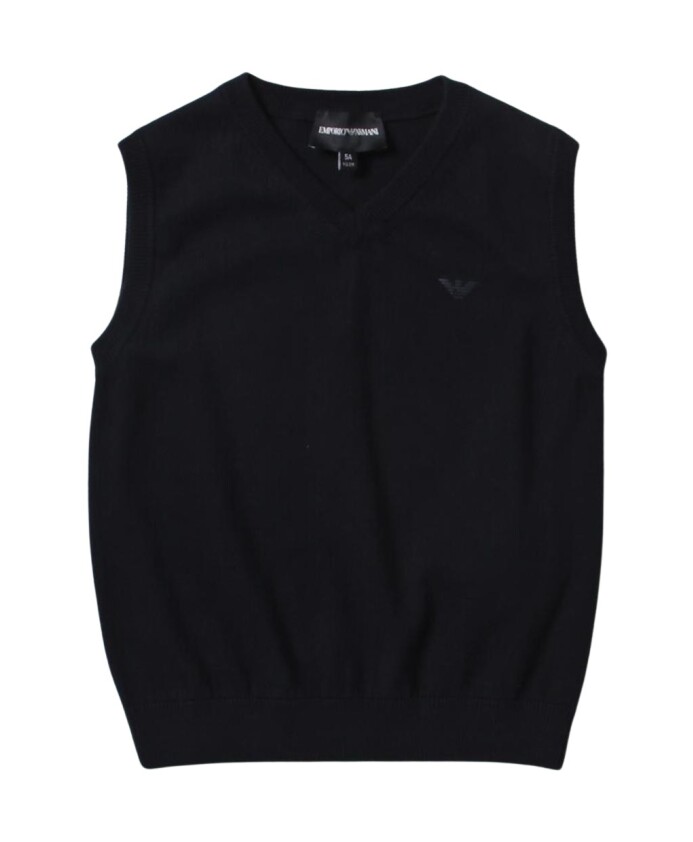 blue-knit-v-neck-sleeveless-vest