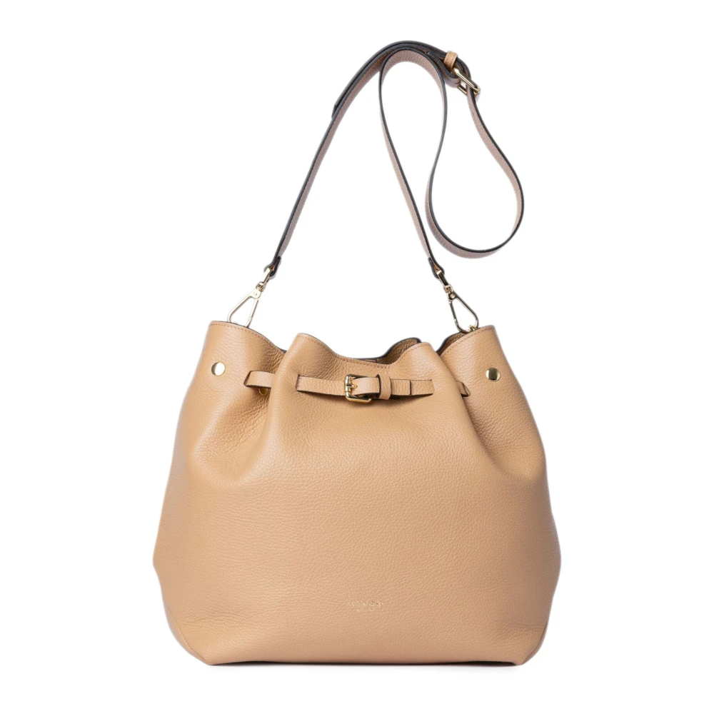 Avenue 67 Natalia Beige Leren Bucket Bag Beige Dames