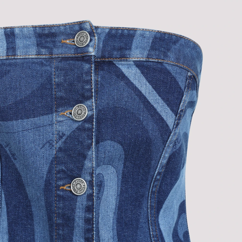 EMILIO PUCCI Denim Korte Jurk Blue Dames