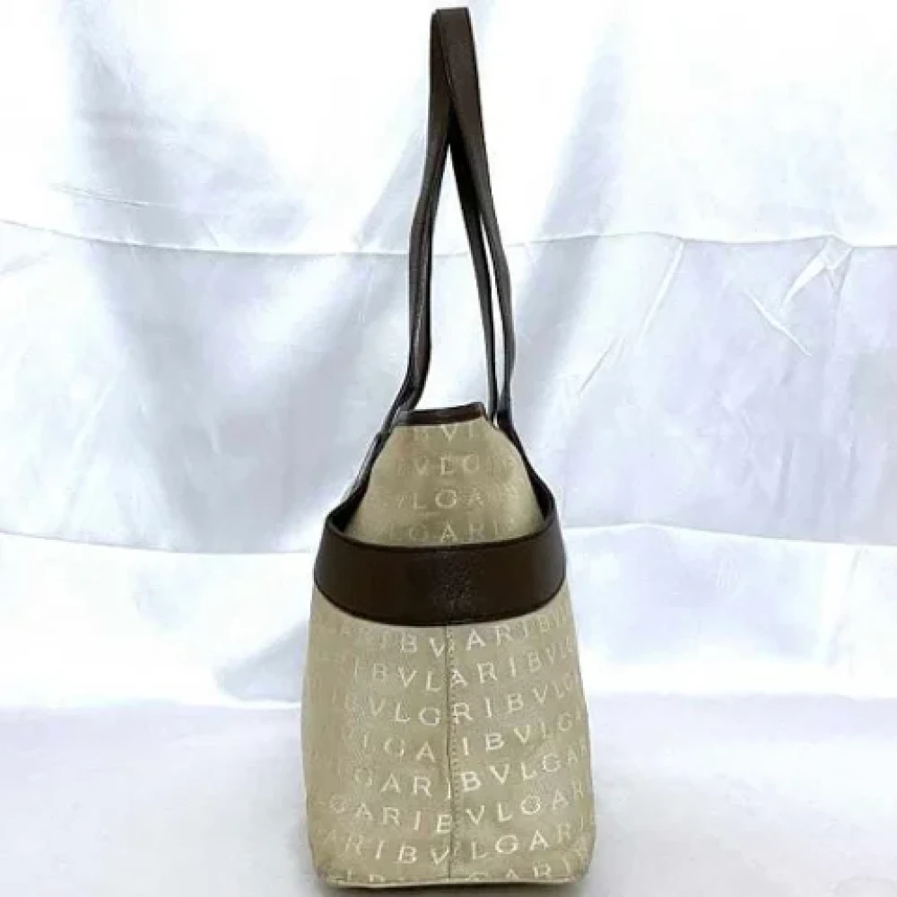 Bvlgari Vintage Pre-owned Canvas handbags Beige Dames