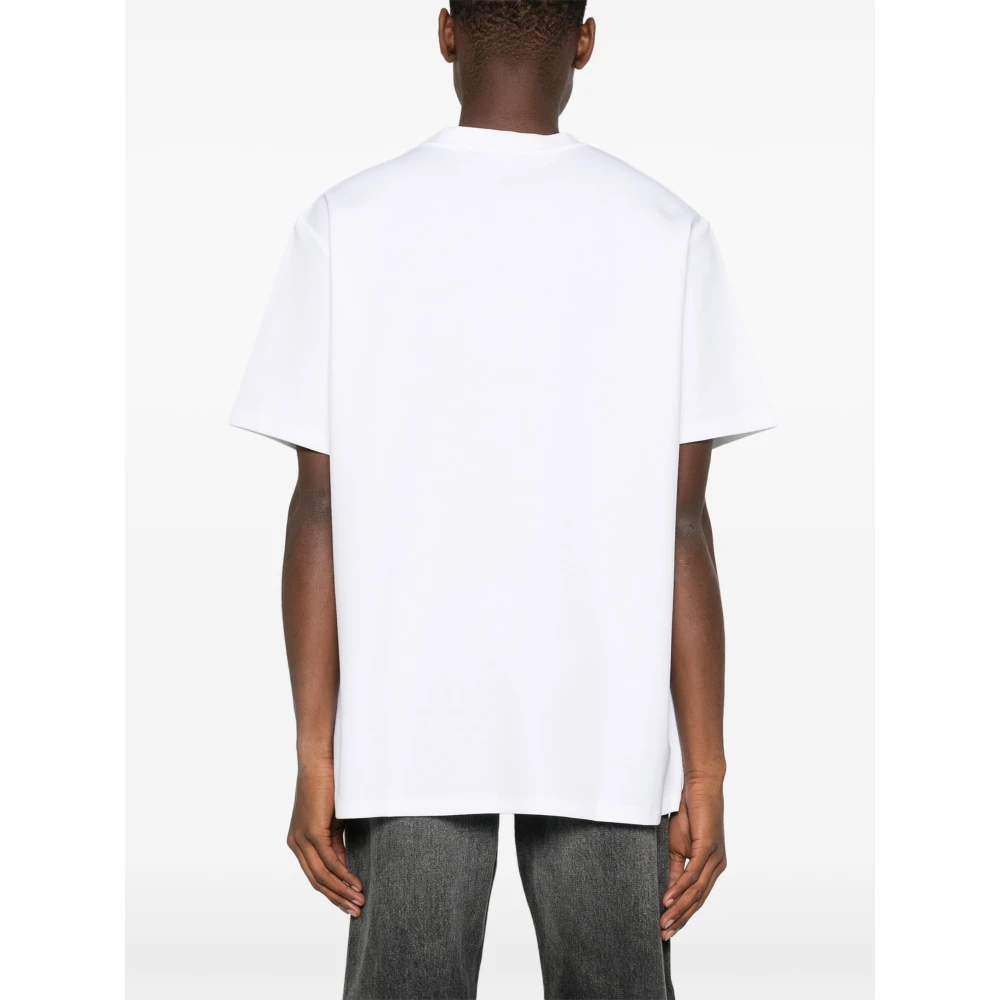 Balmain Wit PB Logo Geborduurd T-Shirt White Heren