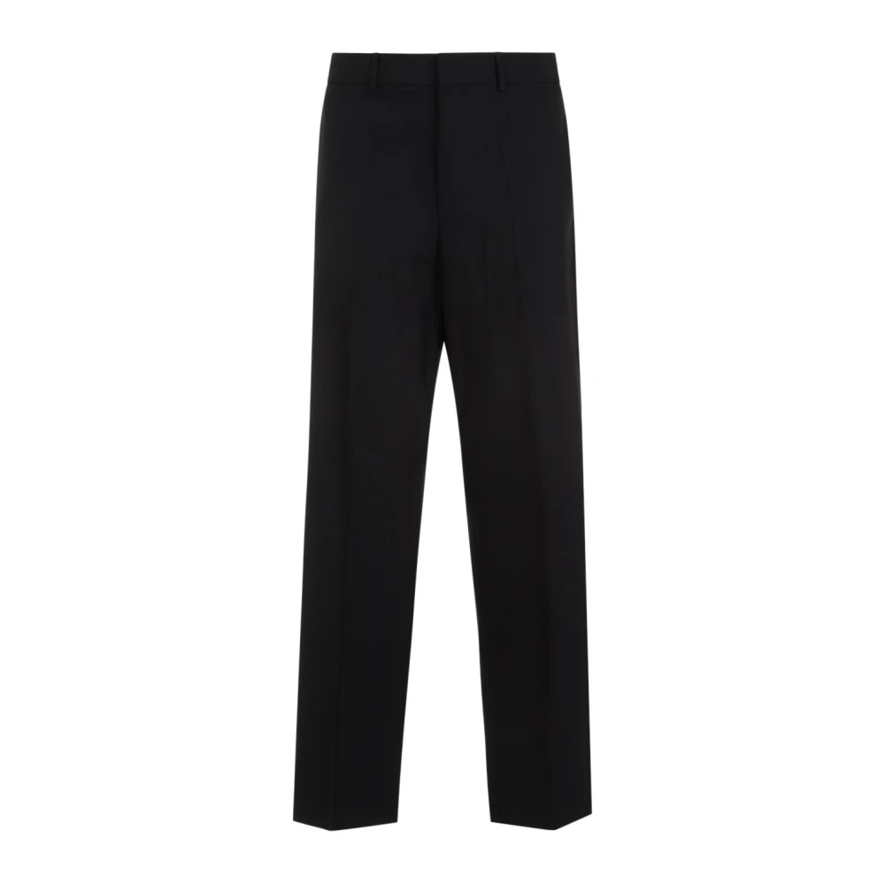 Valentino Garavani Black Straight Trousers, Male, M, Pantalone