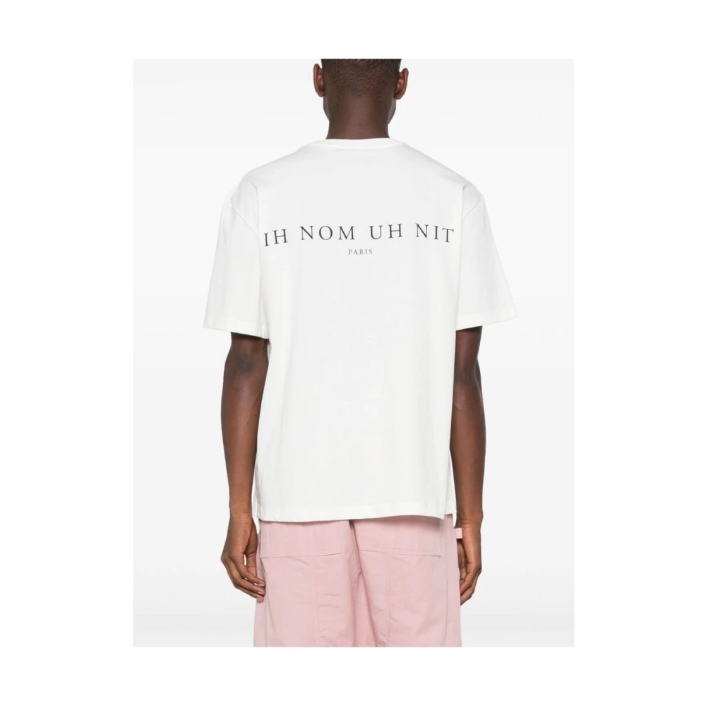 IH NOM UH NIT Future Mask Print Katoenen T-shirt White Heren