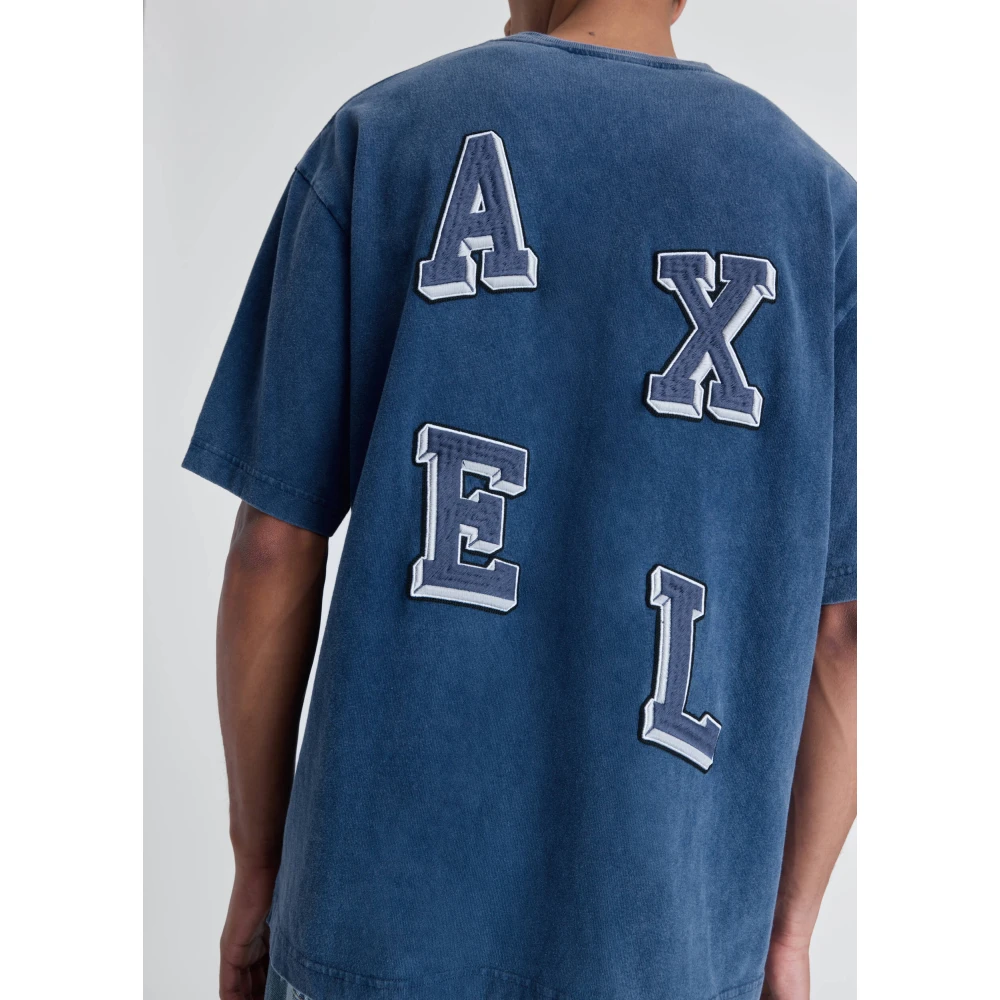 Axel Arigato Typo Zomer T-shirt Blue Heren