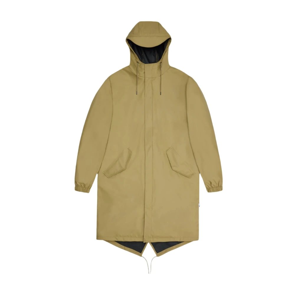 Rains Khaki Fishtail Parka Waterdicht Winddicht Lichtgewicht Green Dames
