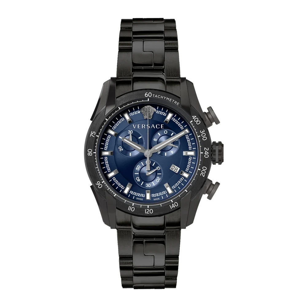 Versace Chronograph Steel Bracelet Watch - Male - Watches - Black - One Size - Accessories