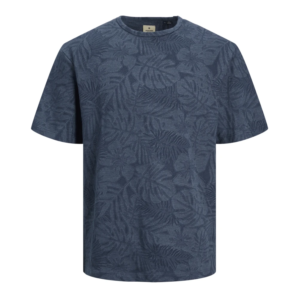 JACK & JONES PREMIUM T-shirt JPRBLUNAEL met all over print donkerblauw