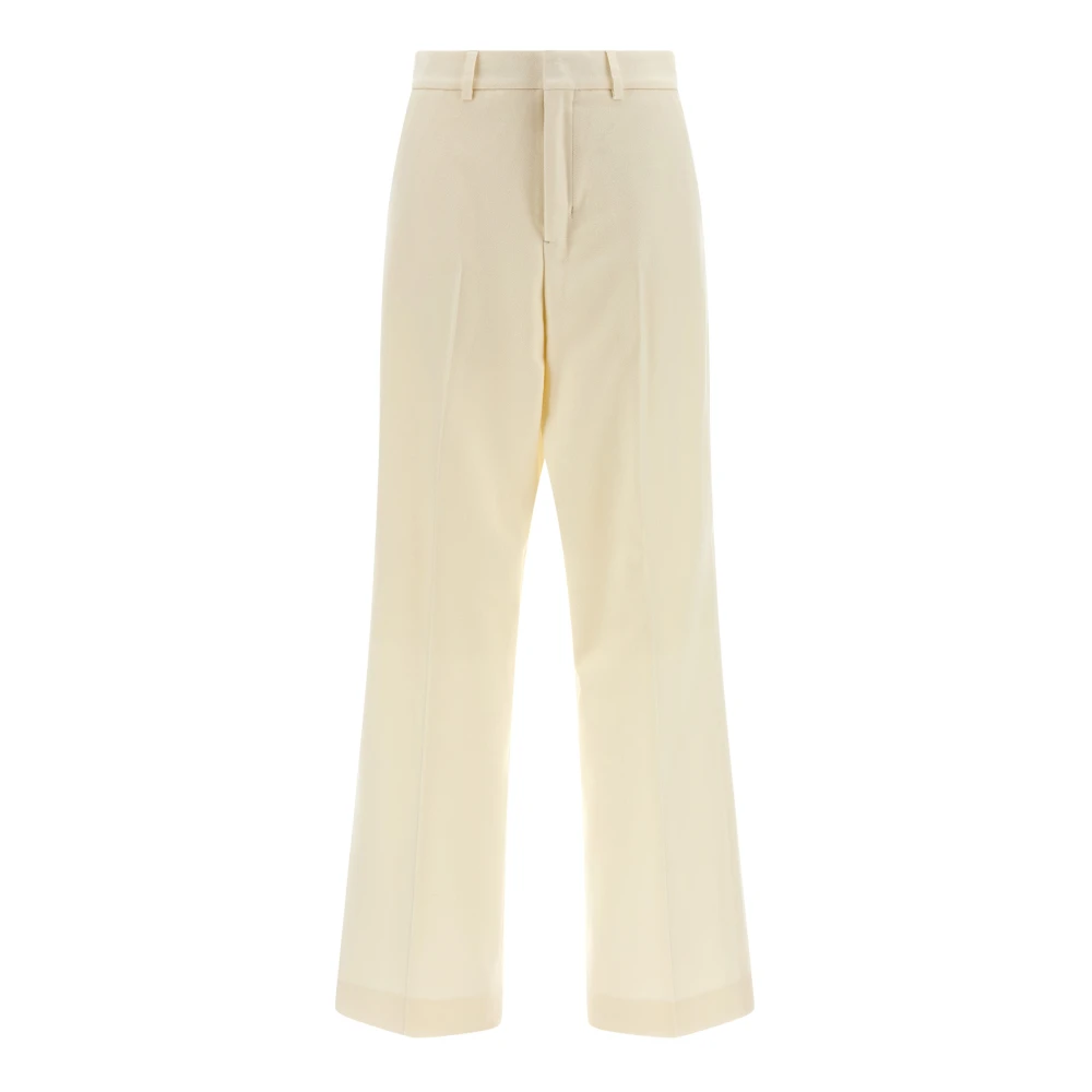 Ami Paris Women's Beige Large Fit Trousers
