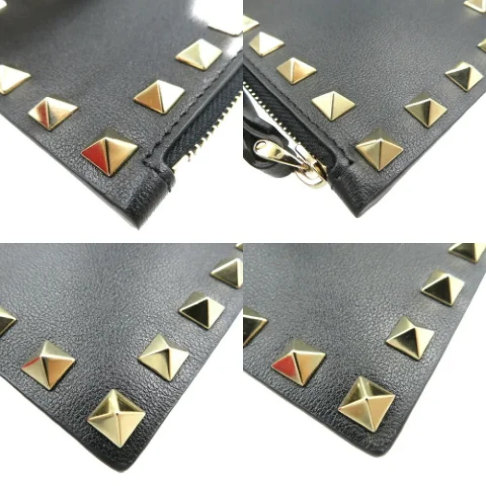 Valentino Vintage Pre-owned Leather wallets Black Dames