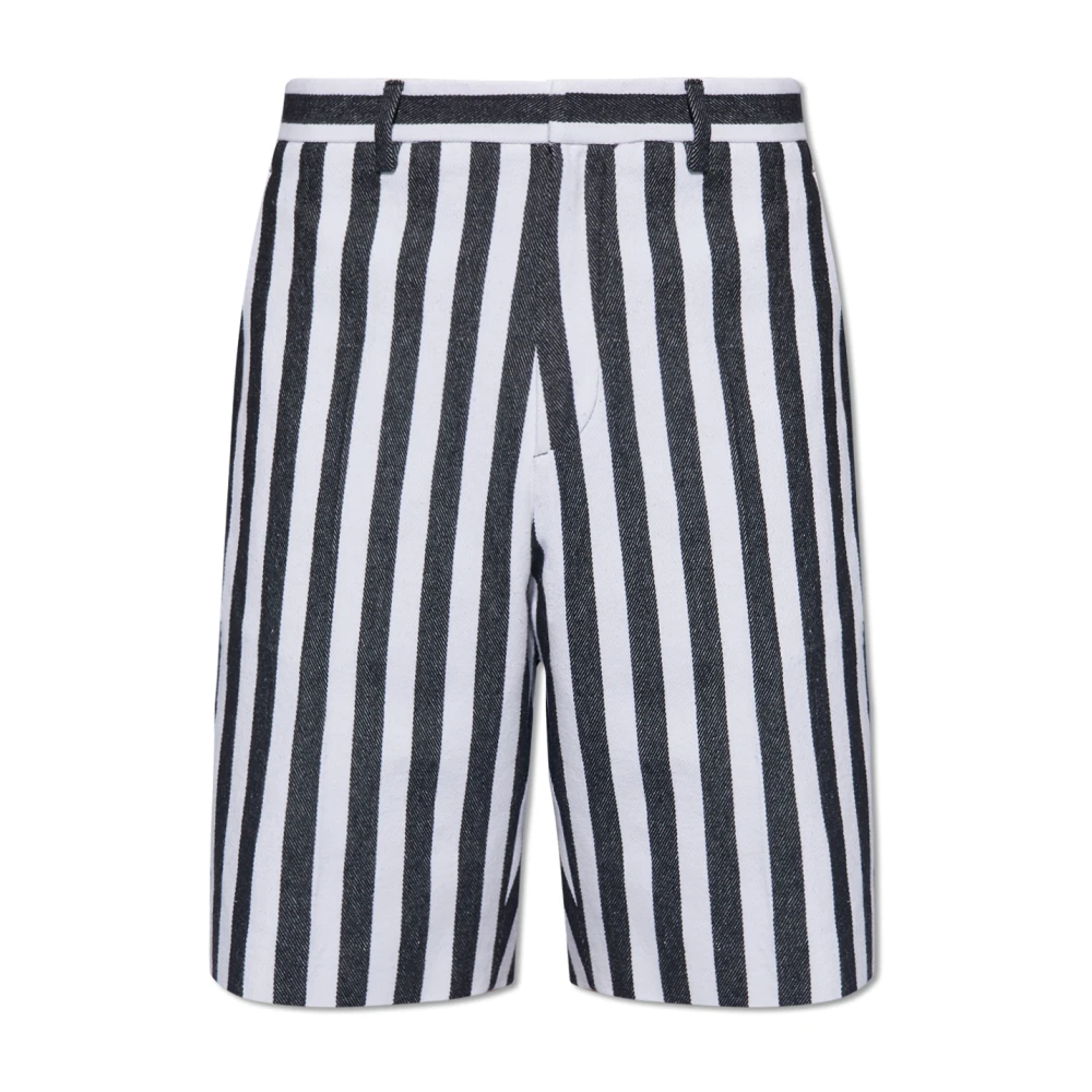Moschino Men's White Casual Shorts, M, Striped Shorts