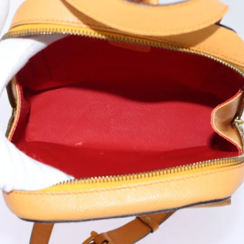 Celine Vintage Pre-owned Leather backpacks Yellow Dames