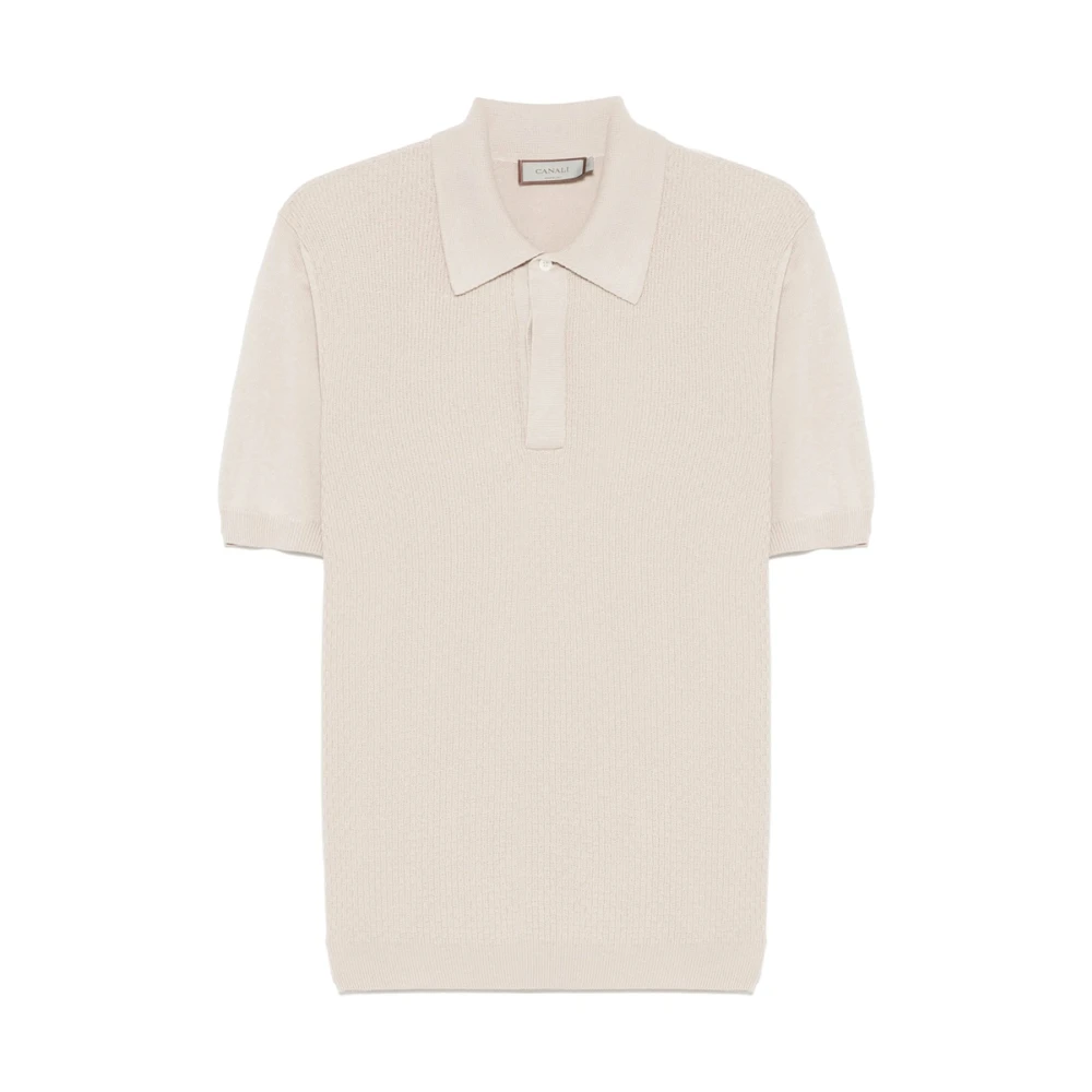 Canali Beige Button-Up Sweater Beige Heren