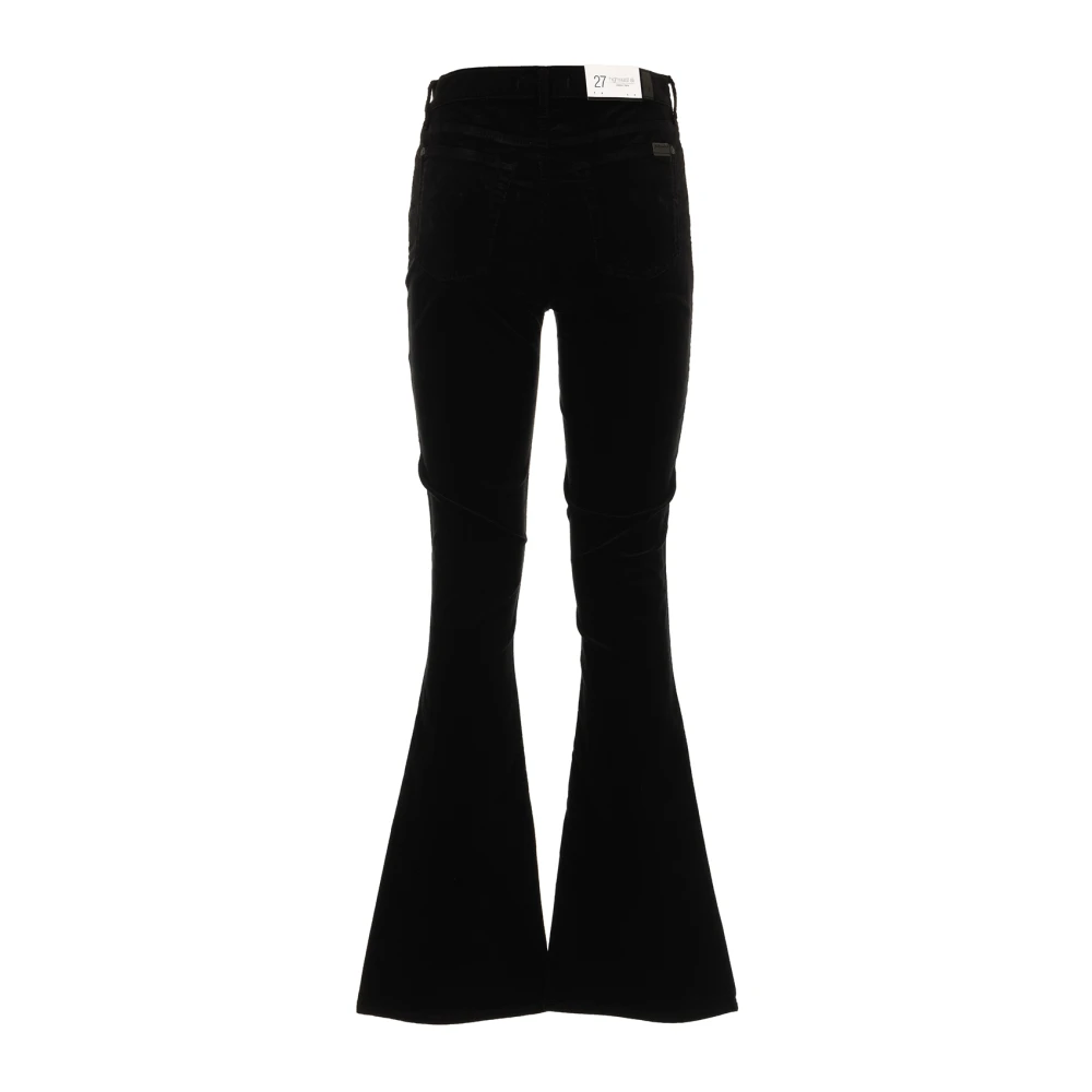 7 For All Mankind Zwarte Fluwelen Broek Black Dames