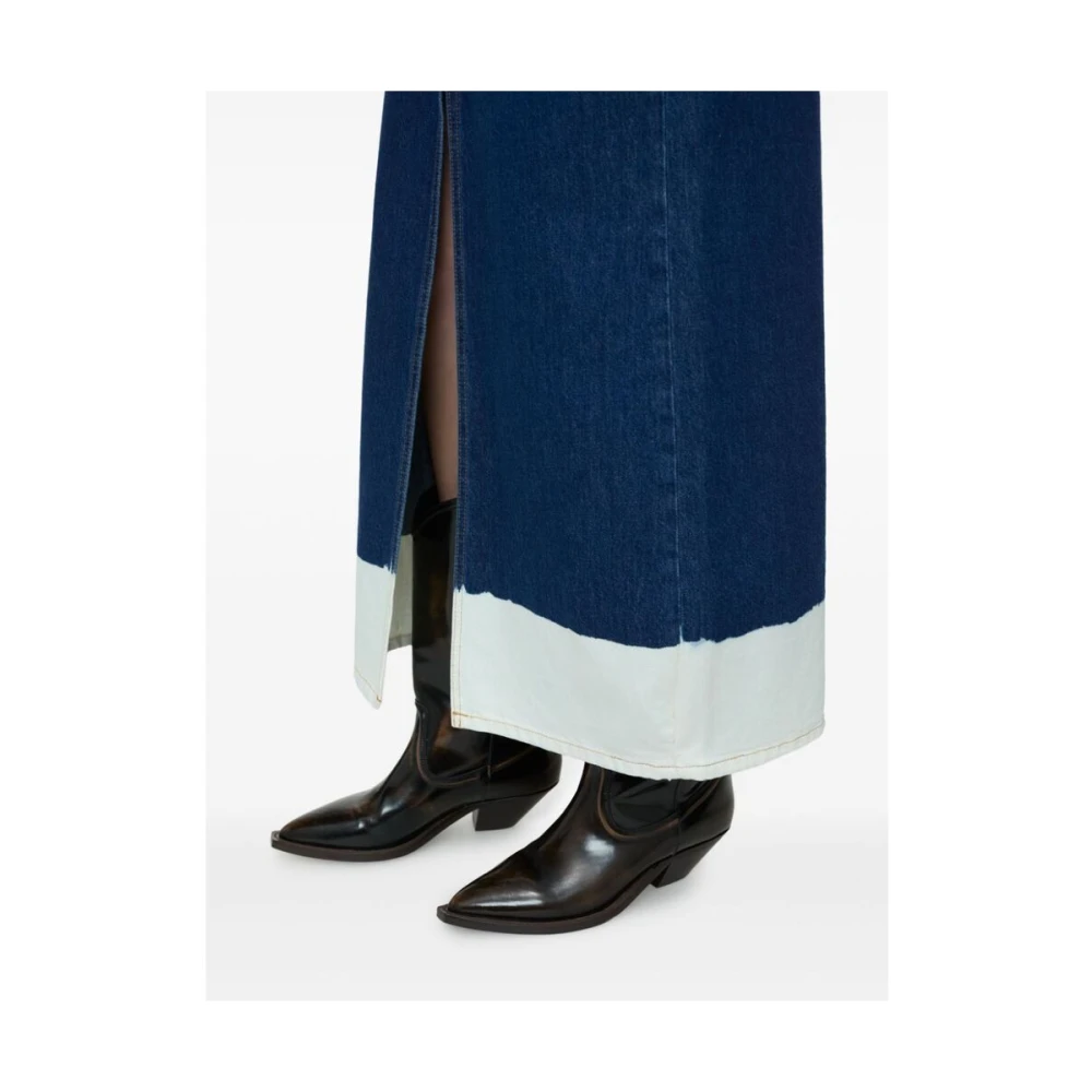 closed Denim Color-Block Rok met Split Blue Dames