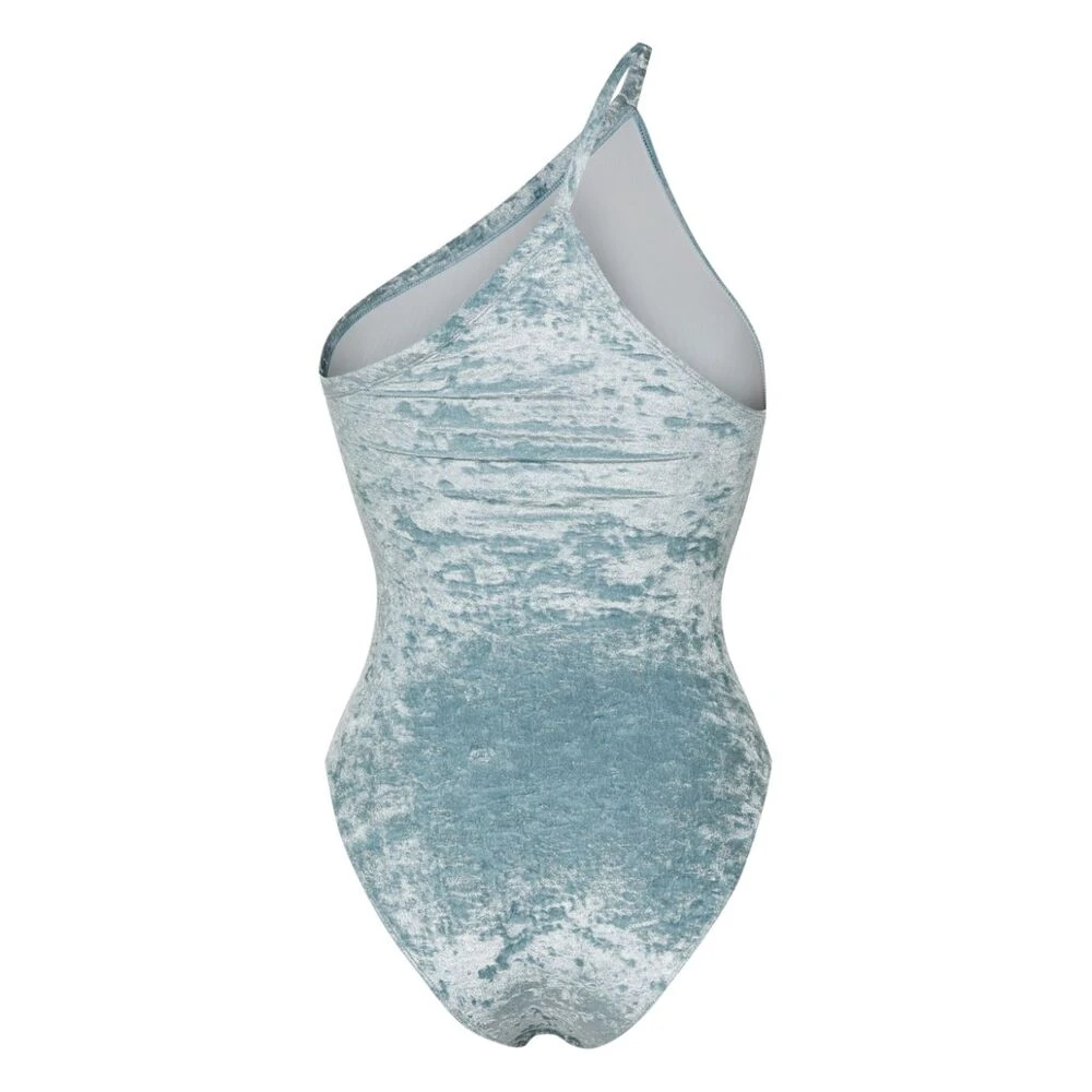 Filippa K Strandkleding van geplet fluweel met één schouder Blue Dames