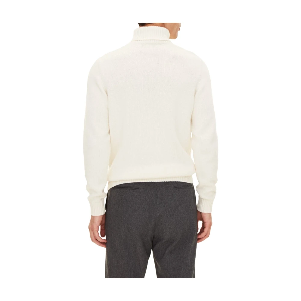 Oscar Jacobson Beige Rollneck Trui Structuur White Heren