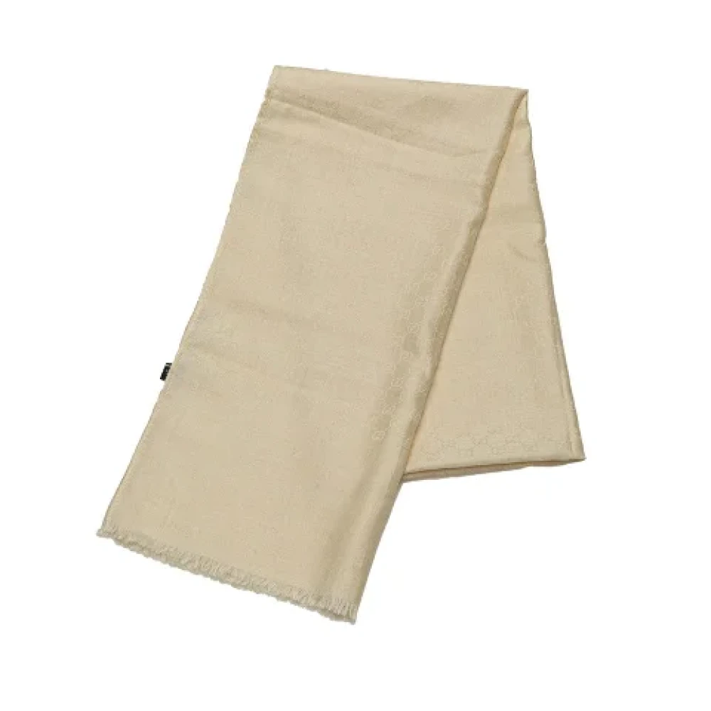 Gucci Vintage Pre-owned Silk scarves Beige Dames
