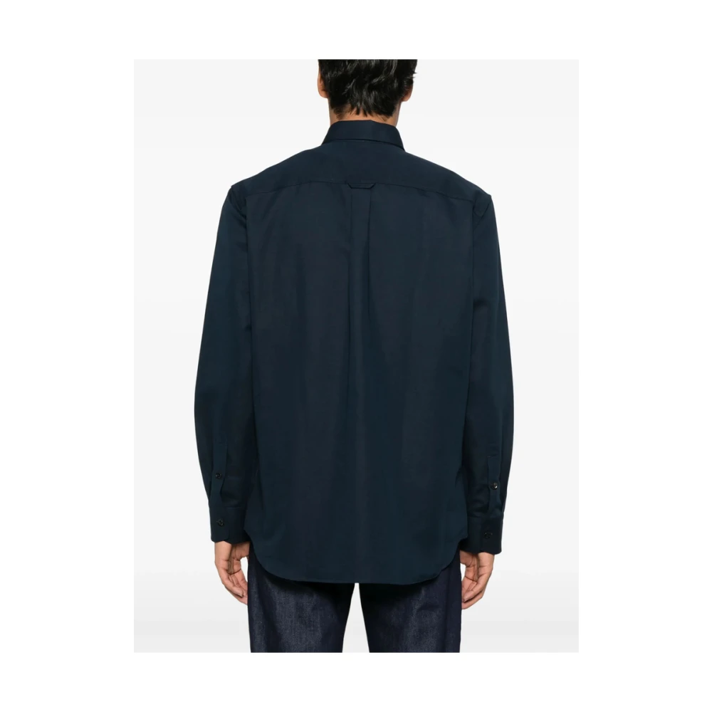 Brioni Navy Blue Button-Up Shirt Blue Heren