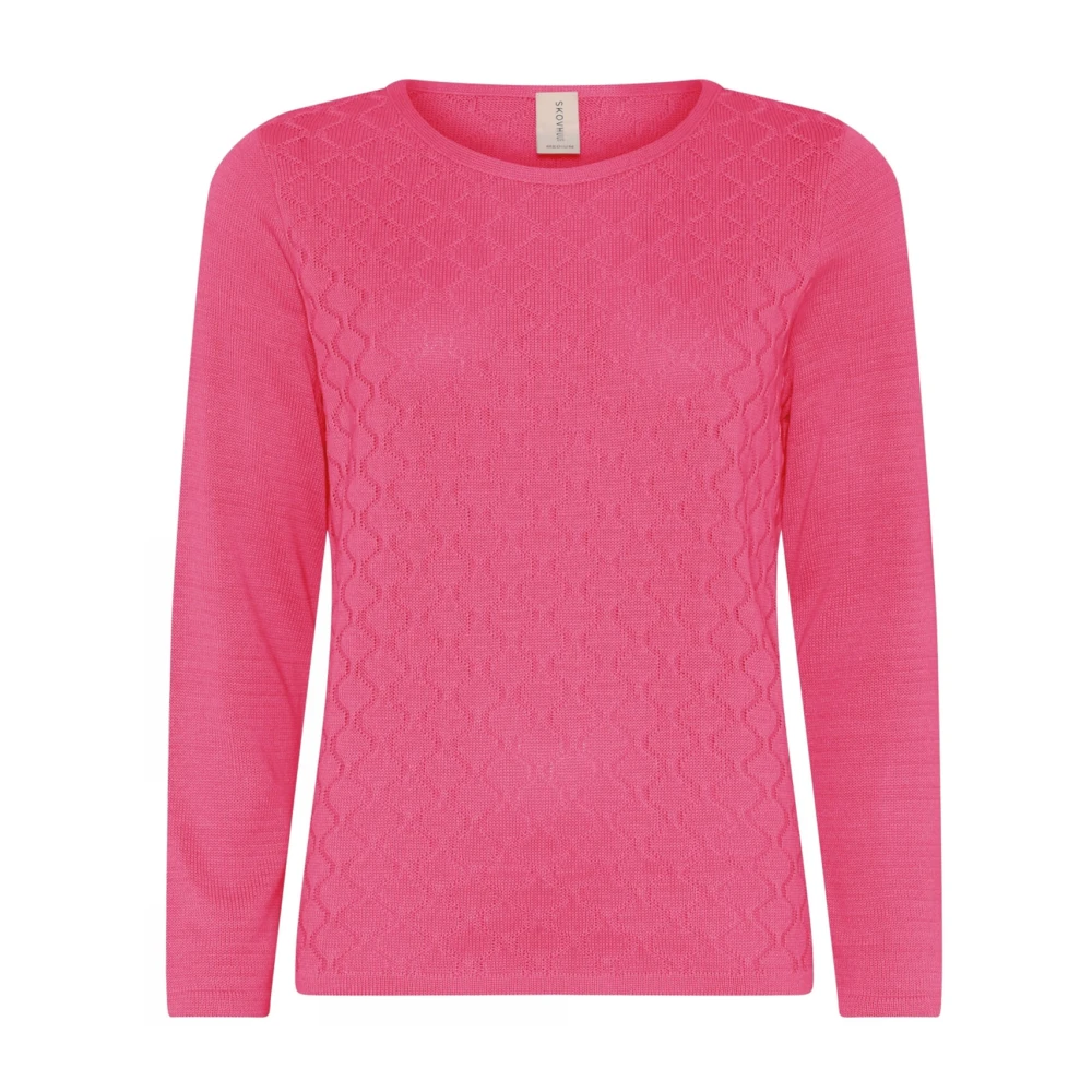 Skovhuus Feminine O-Neck Pullover Blouse Peony Pink Dames