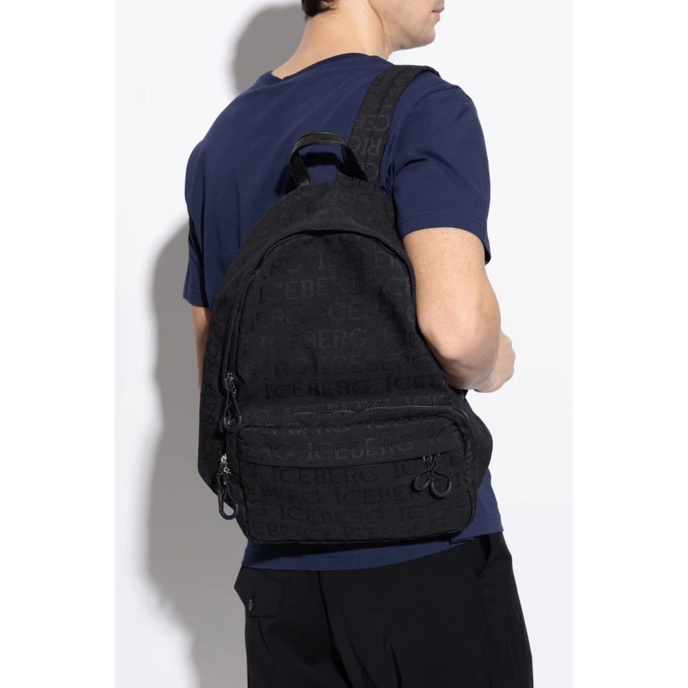 Iceberg Rugzak met logo Black Heren