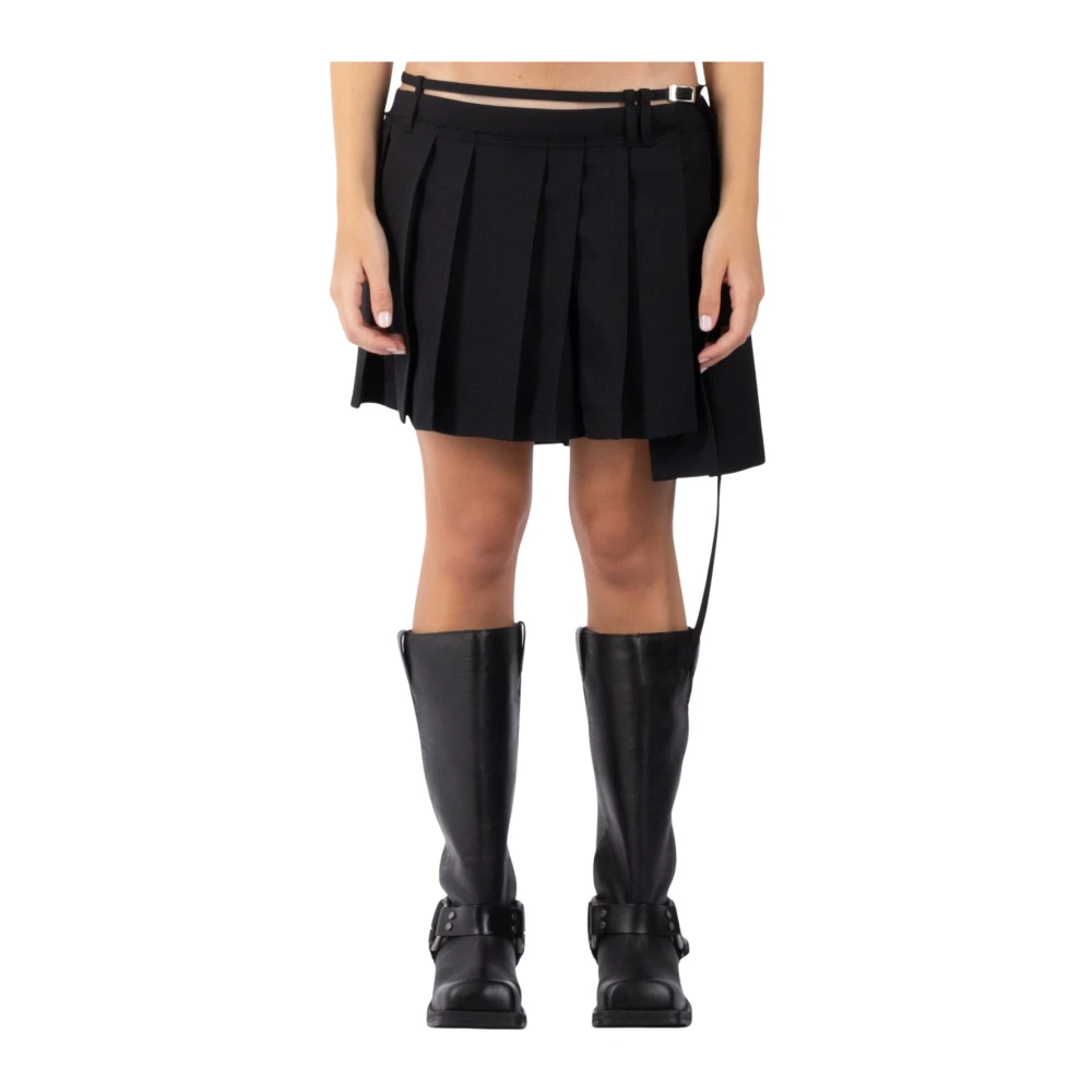 Acne Studios Zwarte Wollen Rok Af0473 Black Dames
