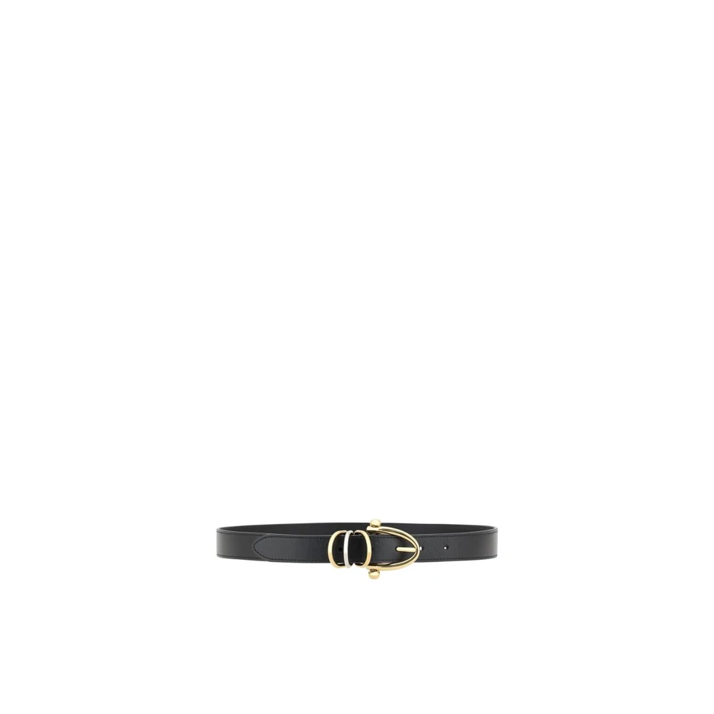 Chloé Leren armbandriem met messingdetail Black Dames