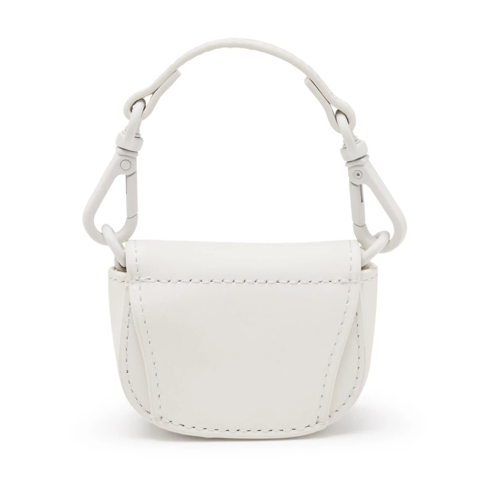 Diesel Iconic micro bag charm in matte leather White Dames
