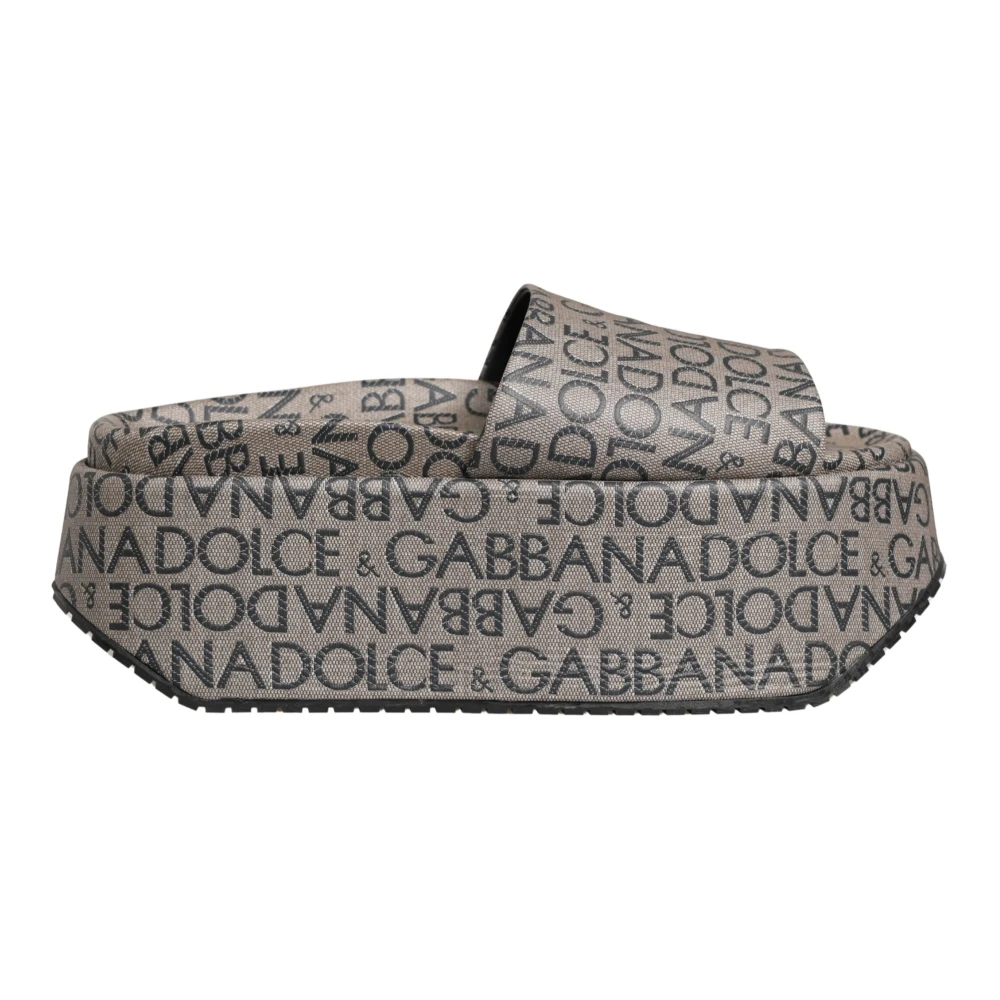 Dolce & Gabbana Women's Gray Wedges, 11 Uk, Slides Sandals