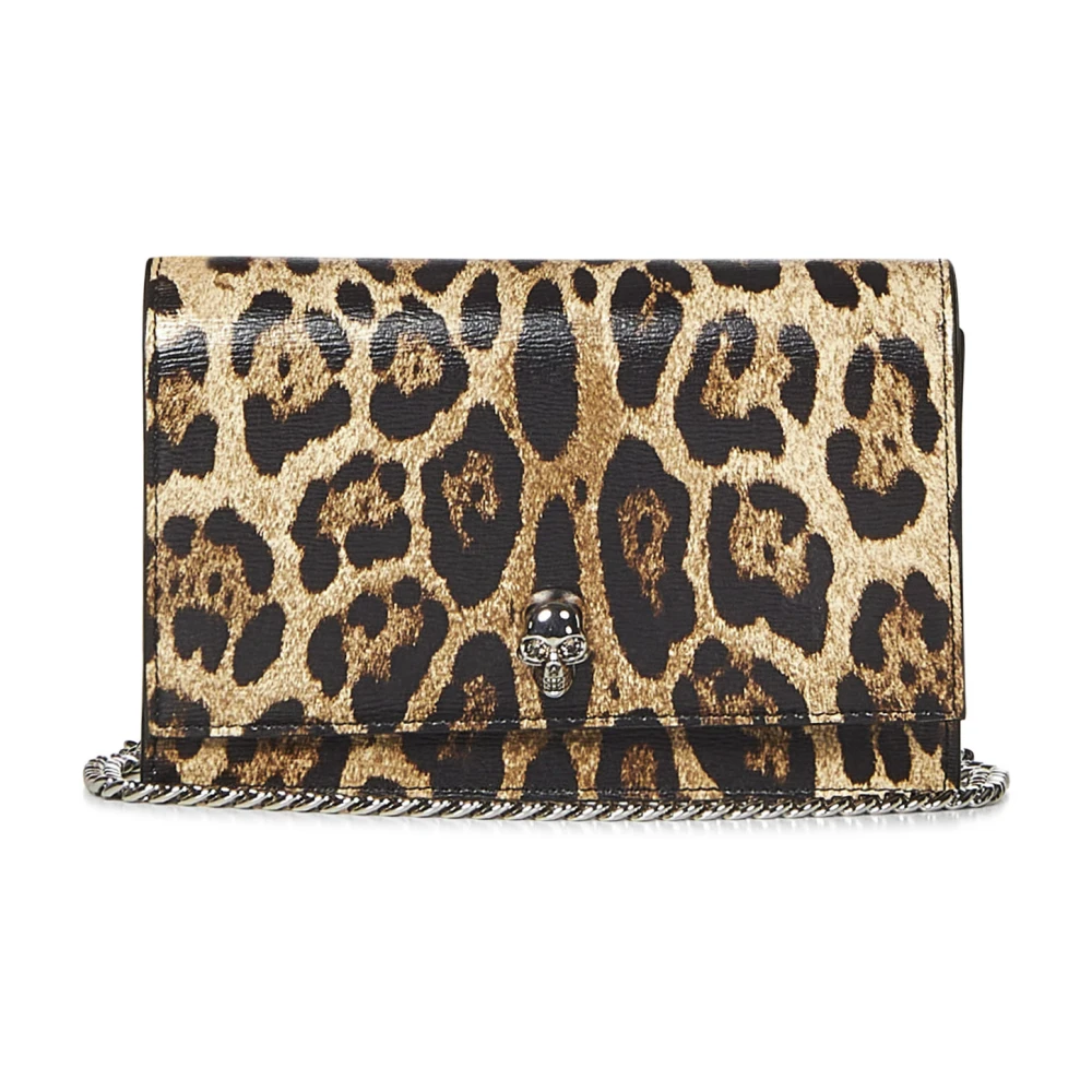 Alexander mcqueen Luipaardprint Overslag Schoudertas Beige Dames