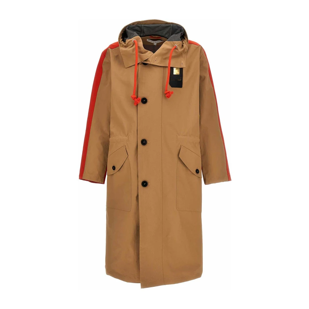 JW Anderson Oversized Parka met capuchon en trekkoord Brown Heren